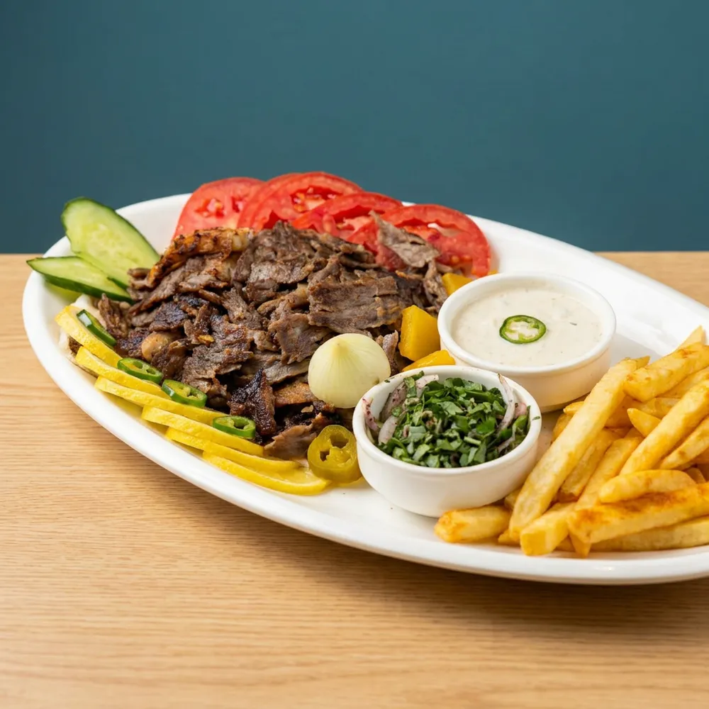 طبق شاورما لحم